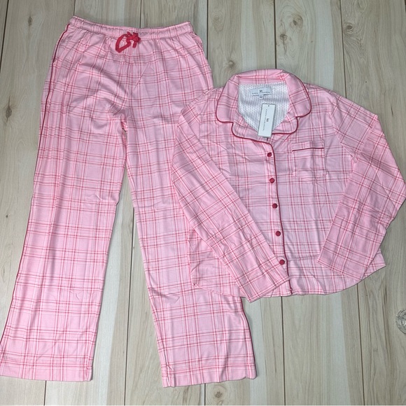 Karen Neuburger English Beauty Pajama Set Pearl Plaid Size Large NWT RLK0336 - Picture 1 of 14